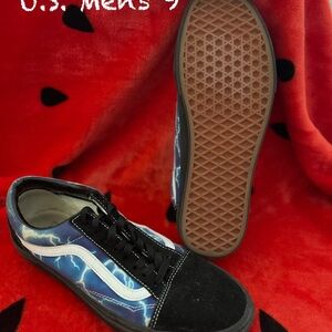 Vans Black and Blue Lightning Sneakers